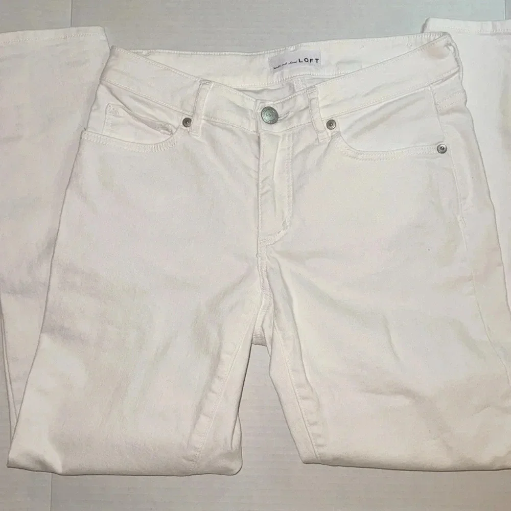 Loft White Slim Pockets Jeans